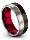 Black Jewelry 8mm Tungsten Ring Bands Set for Couples Promise Rings Set - Charming Jewelers
