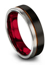 Woman Promise Band Brushed Black Tungsten Bands for Her Couples Promise Bands - Charming Jewelers