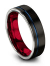 Tungsten Wedding Band Guy Black Blue Dainty Wedding Ring Woman&#39;s Small Rings - Charming Jewelers