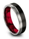 Tungsten Wedding Band Guy Black Grey Dainty Wedding Ring Woman&#39;s Small Rings - Charming Jewelers