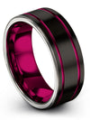 Unique Promise Ring Dainty Tungsten Rings Black Band Couples Bands Womans - Charming Jewelers