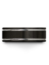 Black Grey Wedding Set Wedding Bands for Mens Tungsten Carbide Cute Simple - Charming Jewelers