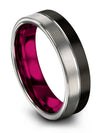 Pure Black Rings for Female Wedding Bands Engagement Male Bands Tungsten Plain - Charming Jewelers