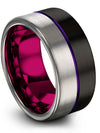Wedding Band Man 10mm Tungsten Band for Female Wedding Ring Promise Ring Flat - Charming Jewelers