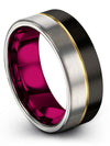 Simple Wedding Bands Male Black Men Wedding Bands Tungsten Couples Promise - Charming Jewelers