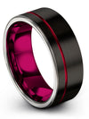 Brushed Metal Guy Promise Ring Matching Tungsten Wedding Ring Woman Ring 8mm - Charming Jewelers