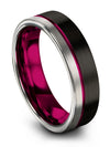 Personalized Wedding Band Set Black Rings Tungsten Engraved Female Bands - Charming Jewelers