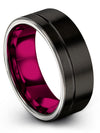 Luxury Wedding Bands Unique Tungsten Rings Black Bands Personalizable 8mm 8th - Charming Jewelers
