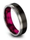 Simple Black Wedding Band Brushed Tungsten Ring for Ladies Simple Pilot Band - Charming Jewelers