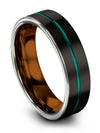 Anniversary Band Woman Black Teal Tungsten 6mm Ring Customize Engagement Man - Charming Jewelers