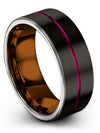Woman&#39;s Jewelry Black Tungsten Matte Cute Couple Bands for Her and His Sets - Charming Jewelers