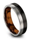 Matching Wedding Rings for Couples Tungsten Bands Black Brushed Black Rings - Charming Jewelers