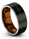 Solid Black Wedding Bands Mens Tungsten Rings Bands Matching for Couples Band - Charming Jewelers