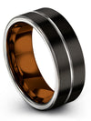 8mm Black Ladies Bands Tungsten Black Her Day Black Band Unique Christmas - Charming Jewelers