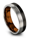 Groove Wedding Bands One of a Kind Tungsten Band Black Rings for Men&#39;s Band - Charming Jewelers
