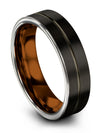 Woman&#39;s Brushed Black Anniversary Band Personalized Tungsten Bands for Men&#39;s - Charming Jewelers