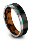 Men Black Wedding Rings Set Tungsten Matching Rings Plain Rings Band for Female - Charming Jewelers
