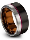 Guy Black Tungsten Anniversary Ring Tungsten Ring for Girlfriend Black - Charming Jewelers