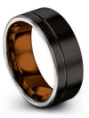 Black Unique Men&#39;s Wedding Band Tungsten 8mm Band Engraved Rings for Men&#39;s - Charming Jewelers