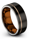 Female Black Metal Wedding Ring Tungsten Rings for Guy Engagement Guys Men - Charming Jewelers