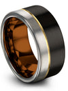 Male Promise Band Tungsten Men&#39;s Tungsten Wedding Rings Black Plated Male Black - Charming Jewelers