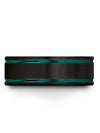 Matching Black Teal Promise Rings Awesome Tungsten Bands Black Band for Men&#39;s - Charming Jewelers