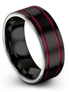 Black Promise Ring for Her Tungsten Carbide Ladies Wedding