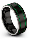 Black Wedding Rings for Lady Matching Tungsten Bands Man Small Bands Gift - Charming Jewelers