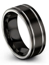 Wedding Engagement Male Ring Set Boyfriend and His Tungsten Matte Rings - Charming Jewelers
