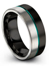 Wedding Rings Sets Husband and Fiance 8mm Tungsten Wedding Bands Guy Simple - Charming Jewelers