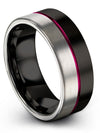Black 8mm Wedding Rings Perfect Tungsten Bands Plain Black Band for Woman Small - Charming Jewelers
