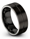 Man Solid Black Ring Ladies Ring with Tungsten Cute Rings Set Engagement Rings - Charming Jewelers