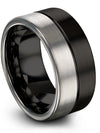 Man Tungsten Promise Ring Black Tungsten Ring Lady Couple Matching Band Set - Charming Jewelers