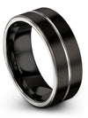 Plain Black Wedding Bands for Womans Black Tungsten Carbide Ring Fiance Rings - Charming Jewelers