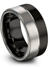 Woman Wedding Band Black Engravable Tungsten Band Engraved Couples Matching - Charming Jewelers