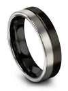 Black Matching Wedding Ring Tungsten Couples Ring Her and His Bands Set 6mm - Charming Jewelers