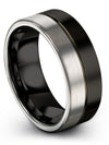 Personalized Wedding Band for Couples Engraved Tungsten Black Engagement Womans - Charming Jewelers
