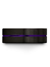 Black Purple Wedding Bands Tungsten Ring Natural Engagement Band 35th Wedding - Charming Jewelers