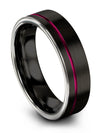 Band Set for Wife Black Plated Wedding Black Tungsten Bands for Man 6mm Unique - Charming Jewelers