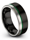 Simple Black Wedding Ring Common Wedding Bands Black Green Bands Set Best - Charming Jewelers