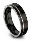Wedding Bands for Male Engraved Tungsten Woman Band Ring Sets Black Flat - Charming Jewelers