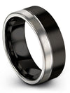 Solid Wedding Rings for Woman&#39;s Tungsten 8mm Black Finger Bands Present - Charming Jewelers
