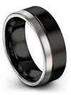 Black Promise Band Bands for Mens Cute Tungsten Ring Promise Ring for Birth Day - Charming Jewelers