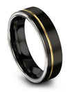Wedding Rings for Couples Men Wedding Ring Tungsten Black 6mm Love Bands - Charming Jewelers