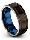 Fiance and Wife Promise Ring Sets Tungsten Carbide Black Rings for Mens Plain - Charming Jewelers