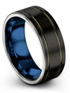Black and Gunmetal Promise Band Womans Common Ring Custom Rings for Couples - Charming Jewelers
