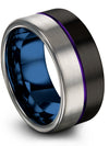 Black Male Wedding Bands Engraved Black Tungsten Ring for Female Wedding Rings - Charming Jewelers
