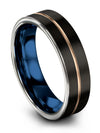 Black 18K Rose Gold His and Him Promise Rings Sets Tungsten