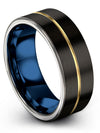 Womans Black Wedding Ring Sets Lady Wedding Rings Black Tungsten Couples Band - Charming Jewelers
