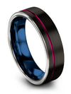 Womans Tungsten Promise Ring Black and Gunmetal 6mm Tungsten Carbide Wedding - Charming Jewelers